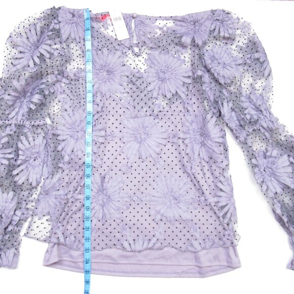 Anthropologie Eva Franco Lace Floral Blouse Purple XL - Picture 6 of 10